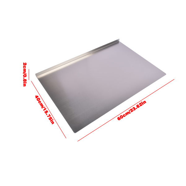 A1-不锈钢切菜板 Cutting Board, Heavy Extra Large 304 Stainless Steel Cutting Mat Chopping Baking Pastry Board (Size: 23.6" x 15.8")-7