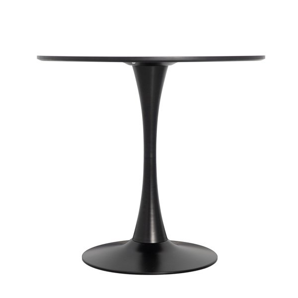 Round Black Dining Table 31.5" with Pedestal Base, Mid Century Kitchen Table Coffee Table for 2 to 4 Person-11