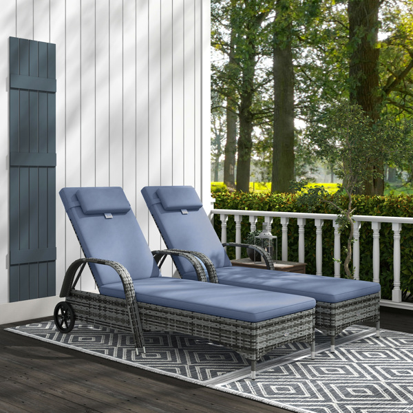Rattan Chaise Lounge Chair-1
