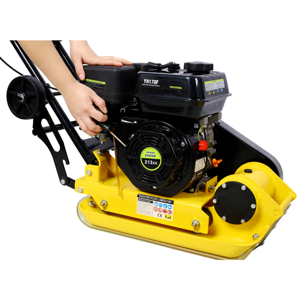7.0HP 5500VPM MAX 气体振动压实力 20 x 14 英寸平板压实机，带内置轮子，符合 EPA 标准-10