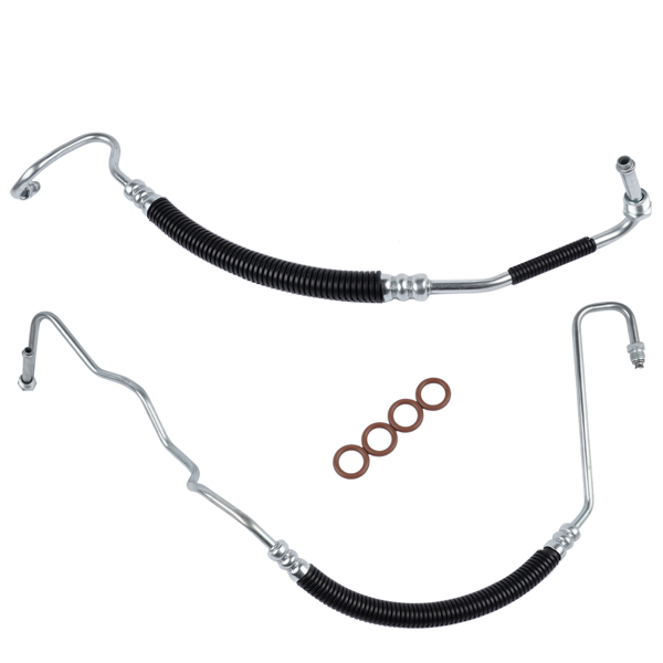 动力转向软管组 Pair Power Steering Pressure Line Hoses Kit for Chevy Silverado GMC Sierra 2500 HD 3500 6.6L V8 Turbo 2001-2010 Hydroboost To Gear, Pump To Hydroboost-8