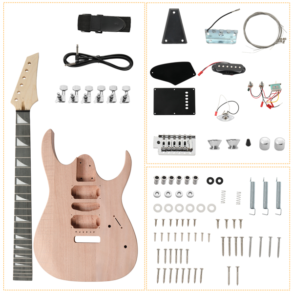 DIY 6 String 170 Style Electric Guitar Kits with Mahogany Body, Maple Neck and Accessories-15