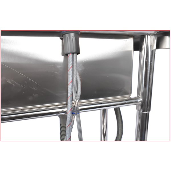 A1-不锈钢水槽 Stainless Steel Kitchen Sink Commercial Freestanding Utility Sink with Drawer and Pull-Out Faucet (39.3", Left Sink)-8
