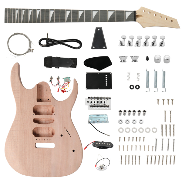DIY 6 String 170 Style Electric Guitar Kits with Mahogany Body, Maple Neck and Accessories-1
