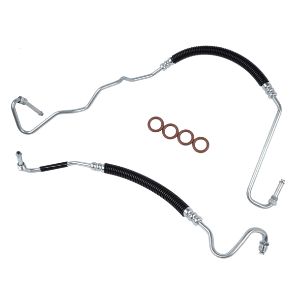 动力转向软管组 Pair Power Steering Pressure Line Hoses Kit for Chevy Silverado GMC Sierra 2500 HD 3500 6.6L V8 Turbo 2001-2010 Hydroboost To Gear, Pump To Hydroboost-2