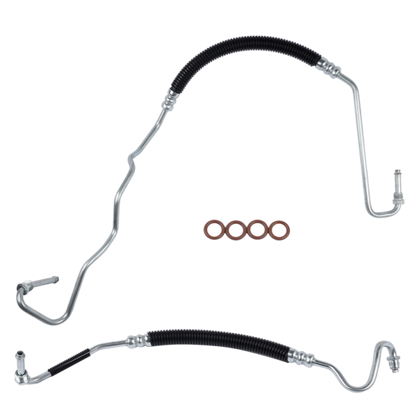 动力转向软管组 Pair Power Steering Pressure Line Hoses Kit for Chevy Silverado GMC Sierra 2500 HD 3500 6.6L V8 Turbo 2001-2010 Hydroboost To Gear, Pump To Hydroboost-1