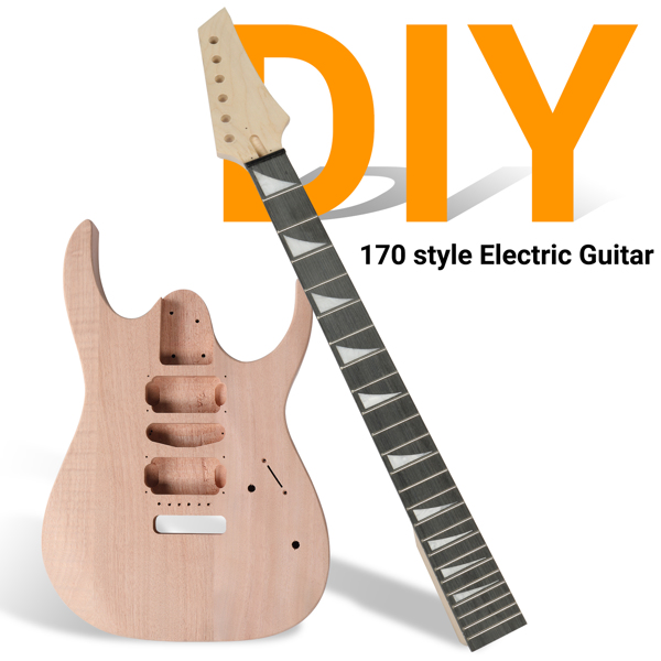 DIY 6 String 170 Style Electric Guitar Kits with Mahogany Body, Maple Neck and Accessories-14