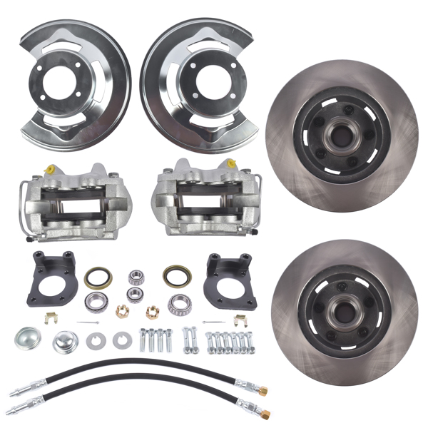 制动改装包 Power Disc Brake Conversion Kit Front for Ford Mustang 1964 1965 1966 1967 V-8 Drum Brake Spindles-1