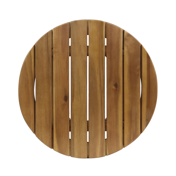 Outdoor Acacia Wood and Rope Weave 3 Piece Chat Set, White and Teak-7
