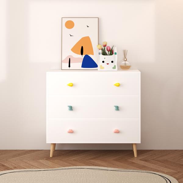 Kids 3 Drawer Dresser, Baby Nightstand for Bedroom, Storage Cabinet for Toddler Child for Living Room, Toddler Room, Nursery, Closet, Apartment (White)-18