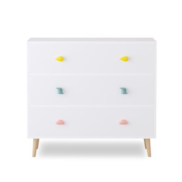 Kids 3 Drawer Dresser, Baby Nightstand for Bedroom, Storage Cabinet for Toddler Child for Living Room, Toddler Room, Nursery, Closet, Apartment (White)-1