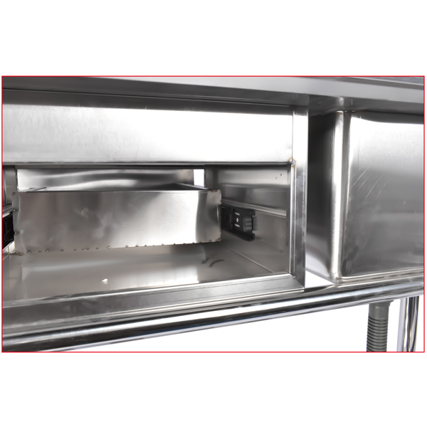 A1-不锈钢水槽 Stainless Steel Kitchen Sink Commercial Freestanding Utility Sink with Drawer and Pull-Out Faucet (39.3", Left Sink)-9