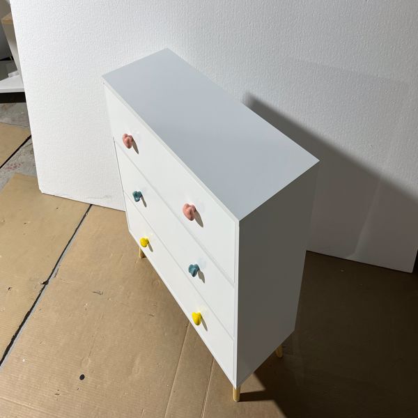 Kids 3 Drawer Dresser, Baby Nightstand for Bedroom, Storage Cabinet for Toddler Child for Living Room, Toddler Room, Nursery, Closet, Apartment (White)-19