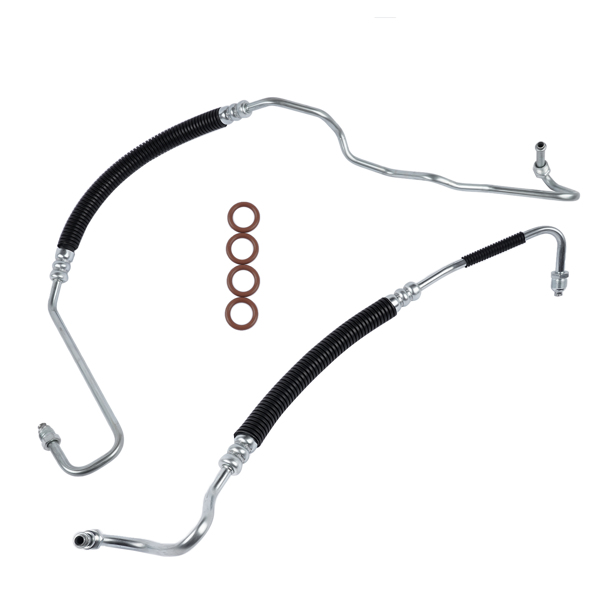 动力转向软管组 Pair Power Steering Pressure Line Hoses Kit for Chevy Silverado GMC Sierra 2500 HD 3500 6.6L V8 Turbo 2001-2010 Hydroboost To Gear, Pump To Hydroboost-7