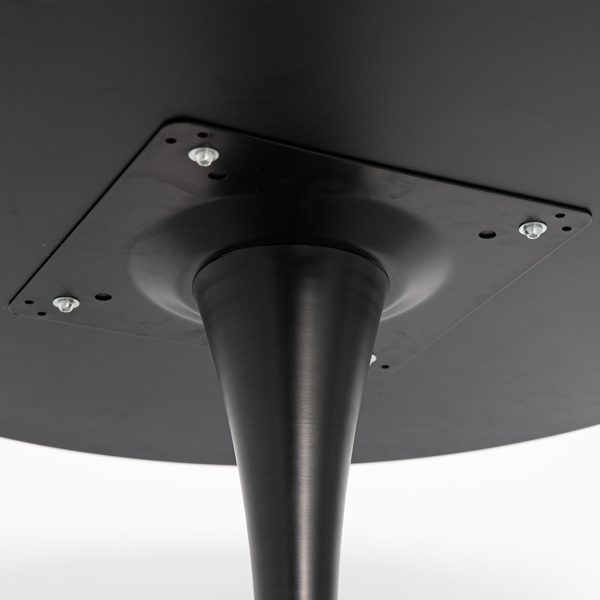 Round Black Dining Table 31.5" with Pedestal Base, Mid Century Kitchen Table Coffee Table for 2 to 4 Person-9