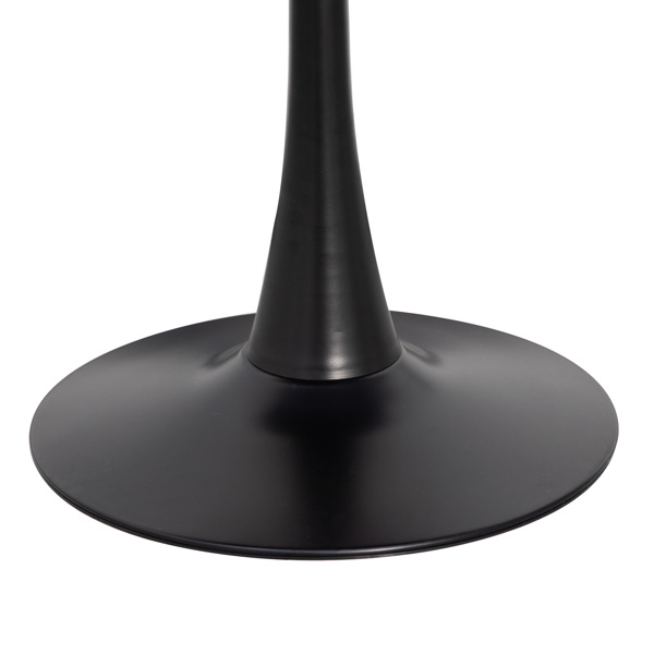Round Black Dining Table 31.5" with Pedestal Base, Mid Century Kitchen Table Coffee Table for 2 to 4 Person-8