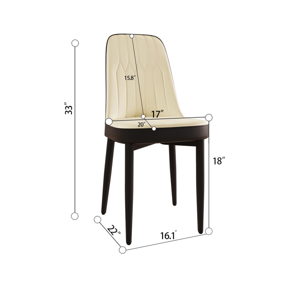 47-63" expandable circular dining tables , equipped with 4 PU fabric thick cushioned dining chairs and an elegant and spacious dining table, kitchen table and chair, with black metal legs -15