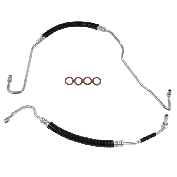 动力转向软管组 Pair Power Steering Pressure Line Hoses Kit for Chevy Silverado GMC Sierra 2500 HD 3500 6.6L V8 Turbo 2001-2010 Hydroboost To Gear, Pump To Hydroboost-4
