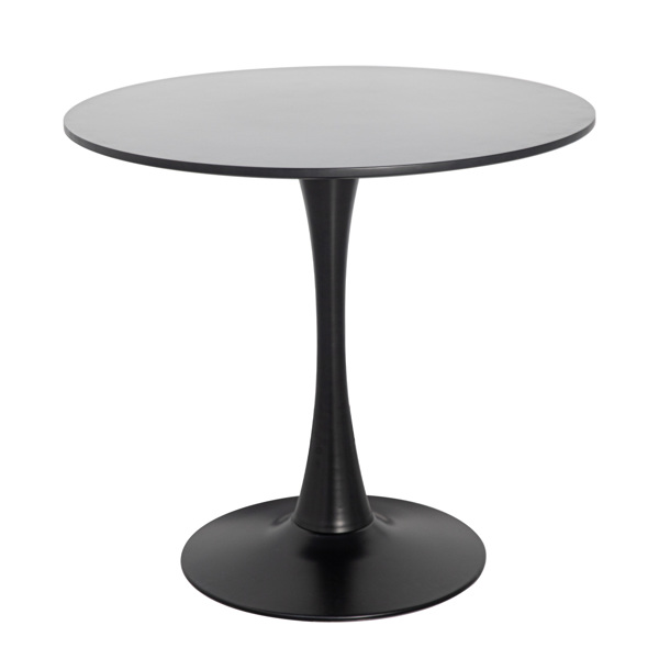 Round Black Dining Table 31.5" with Pedestal Base, Mid Century Kitchen Table Coffee Table for 2 to 4 Person-10