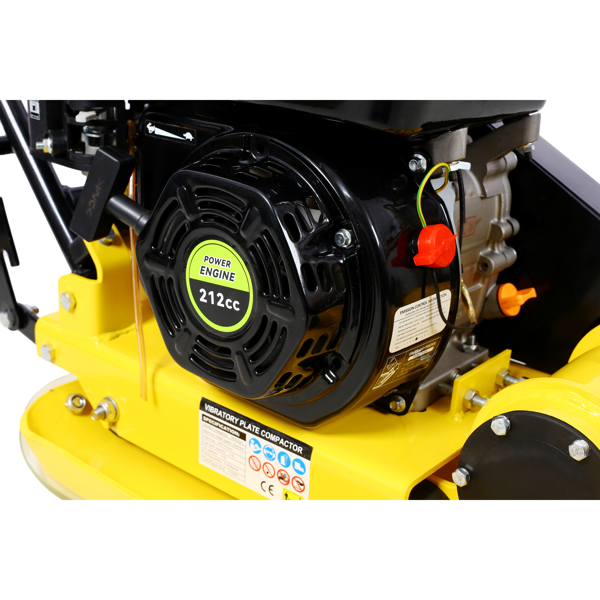 7.0HP 5500VPM MAX 气体振动压实力 20 x 14 英寸平板压实机，带内置轮子，符合 EPA 标准-15