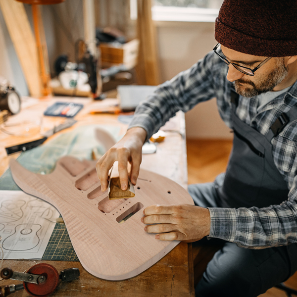 DIY 6 String 170 Style Electric Guitar Kits with Mahogany Body, Maple Neck and Accessories-11