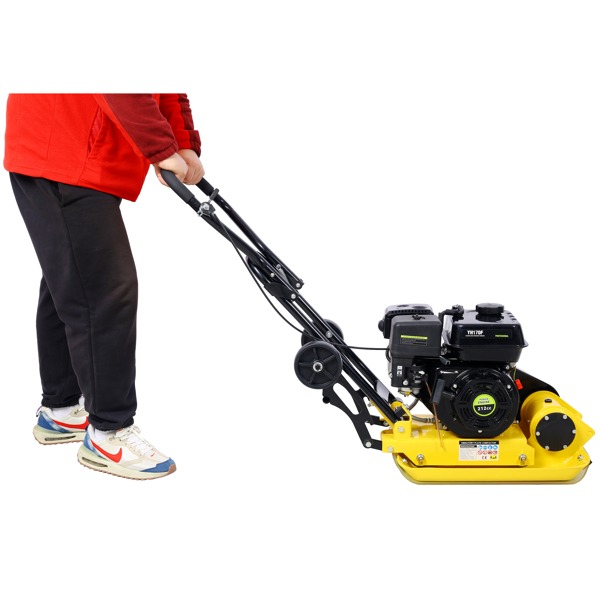 7.0HP 5500VPM MAX 气体振动压实力 20 x 14 英寸平板压实机，带内置轮子，符合 EPA 标准-14