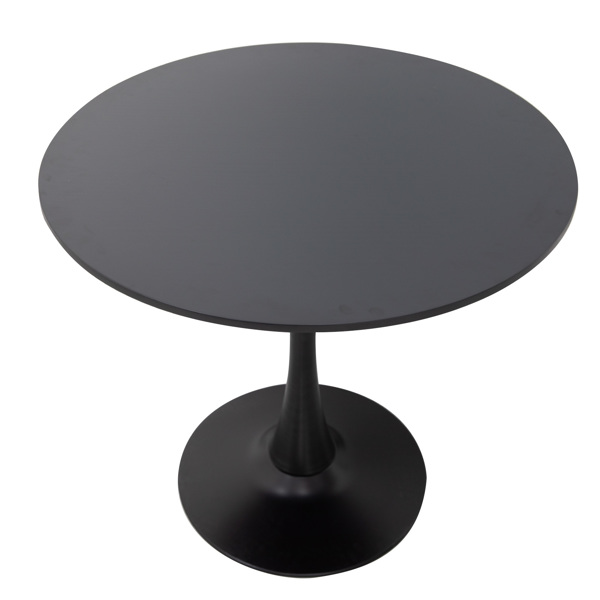Round Black Dining Table 31.5" with Pedestal Base, Mid Century Kitchen Table Coffee Table for 2 to 4 Person-6