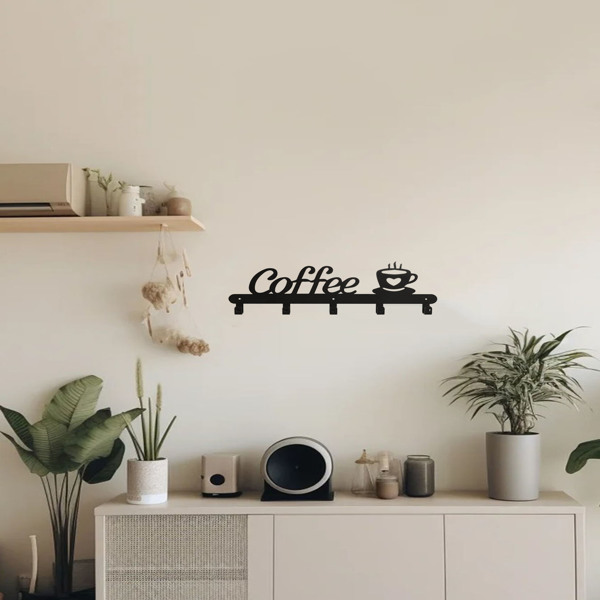 1pc Coffee Mug Holder Wall Mounted, Metal Coffee Mug Rack for Wall, Coffee Cup Rack wall hooks，coat hooks，coat hanger-Tracking numbers are not updated on weekends-5