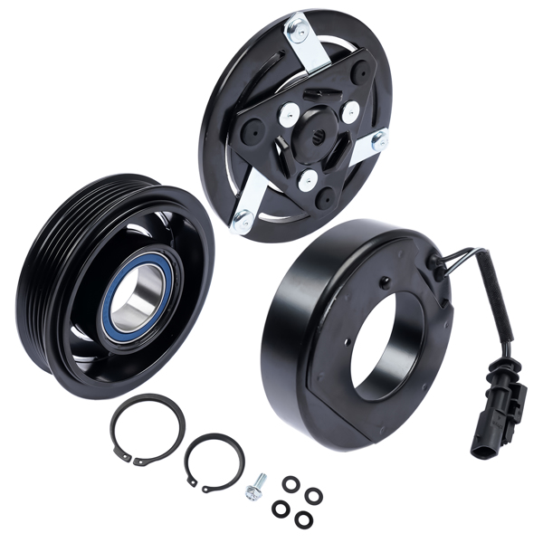 A/C电磁离合器 Temu禁售 A/C Compressor Clutch Kit with 5-Groove Pulley for Chevy Equinox Colorado LT GMC Canyon Base SL SLE 2.5L-4