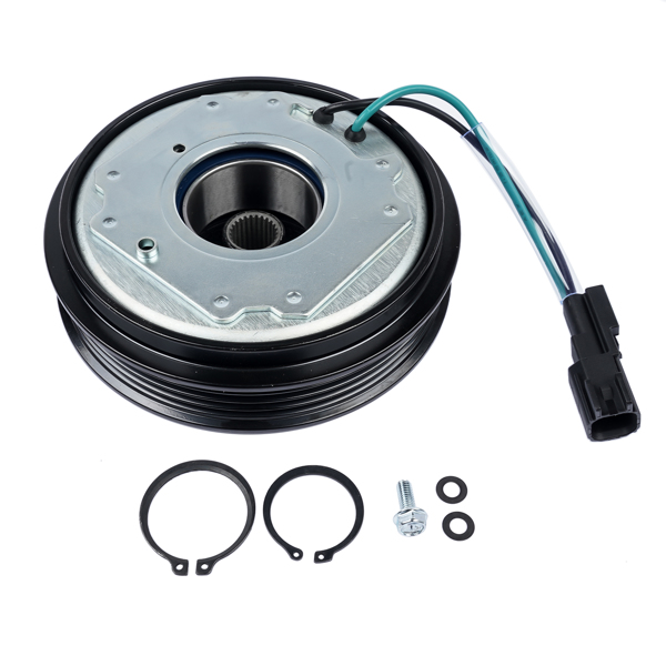 AC电磁离合器 AC Compressor Clutch w/ Pulley Hub Coil for GMC SIERRA 8CYL 1500 6CYL 5.3L 6.2L 4.3L 2014-2018 4 GROOVE 23505629 15-40545 22986662 84317500-1