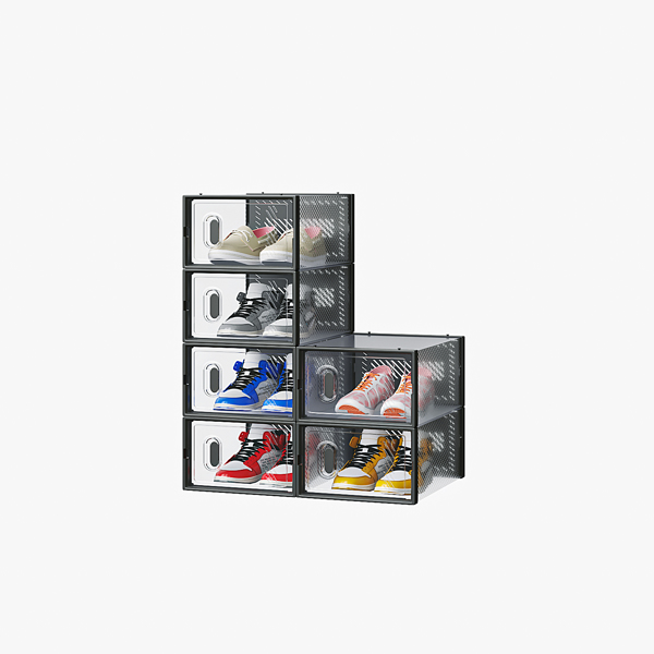 黑色 小号6PCS 33*23*14cm 鞋盒 塑料网格 自由组合-8