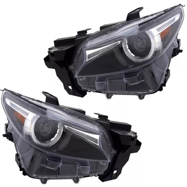 大灯 2Pcs Front LED Headlight Headlamp Assembly w/AFS for  Mazda CX-9 2.5L 2016-2023 TM5551041B TC3N51031A-3