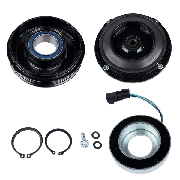 AC电磁离合器 AC Compressor Clutch w/ Pulley Hub Coil for GMC SIERRA 8CYL 1500 6CYL 5.3L 6.2L 4.3L 2014-2018 4 GROOVE 23505629 15-40545 22986662 84317500-5