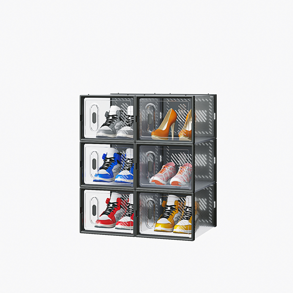 黑色 中号6PCS 35*25*19cm 鞋盒 塑料网格 自由组合-2