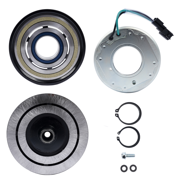 AC电磁离合器 AC Compressor Clutch w/ Pulley Hub Coil for GMC SIERRA 8CYL 1500 6CYL 5.3L 6.2L 4.3L 2014-2018 4 GROOVE 23505629 15-40545 22986662 84317500-6