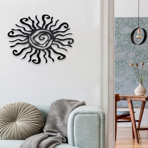 Wacky Sun Metal Home Art Outdoor Decor Rust Proof Wall Hanging Sculpture Ideal Garden Home Farmhouse Patio Bedroom Background wa-No delivery on Sunday-5