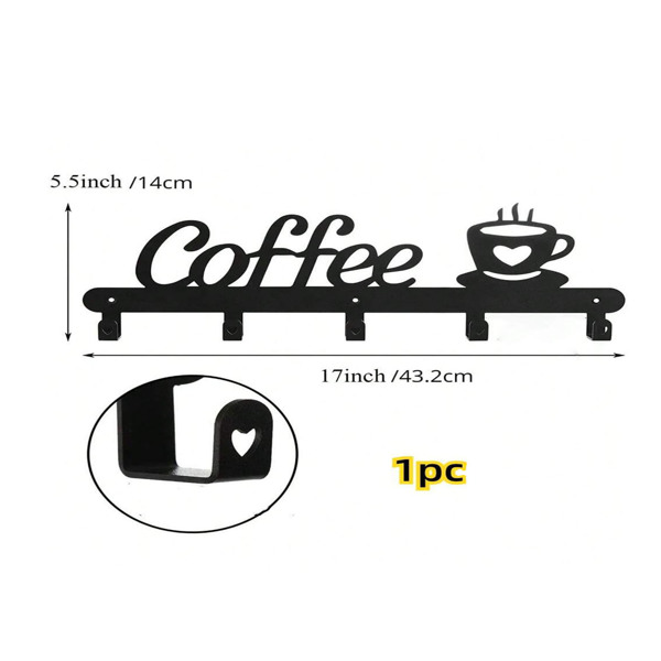 1pc Coffee Mug Holder Wall Mounted, Metal Coffee Mug Rack for Wall, Coffee Cup Rack wall hooks，coat hooks，coat hanger-Tracking numbers are not updated on weekends-6