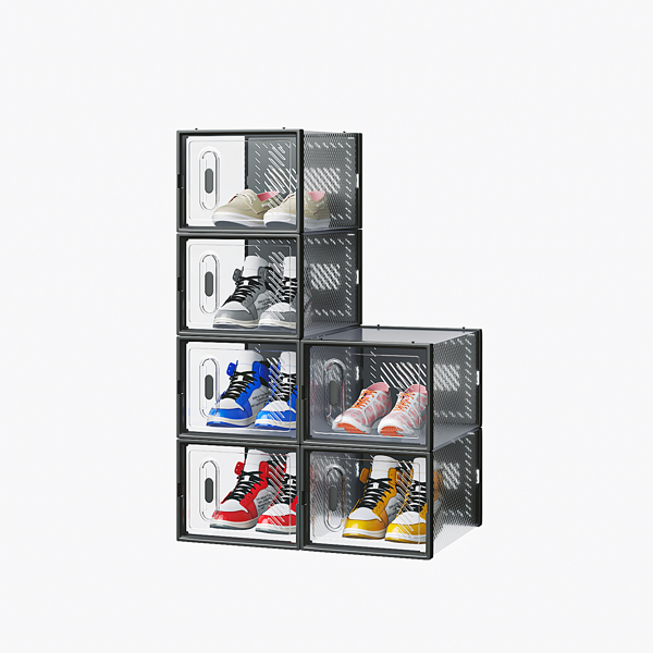 黑色 中号6PCS 35*25*19cm 鞋盒 塑料网格 自由组合-3