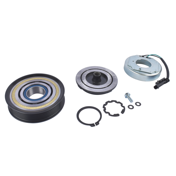 A/C电磁离合器 Air Conditioning Compressor Clutch Kit Coil with 6 Groove Pulley for Chevy Silverado 3500 HD-5