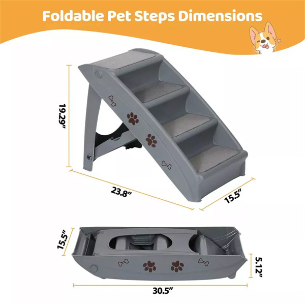 可折叠狗坡道台阶-灰色（amazon shipping-发货，AMAZON / WALMART禁止销售）FEDEX渠道发货-3