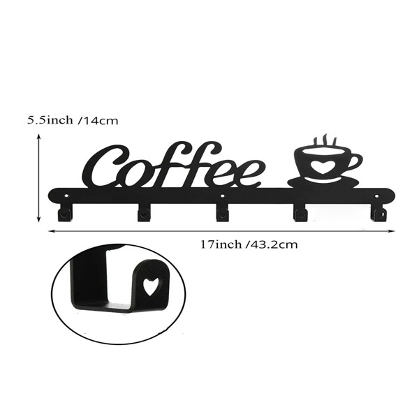 1pc Coffee Mug Holder Wall Mounted, Metal Coffee Mug Rack for Wall, Coffee Cup Rack wall hooks，coat hooks，coat hanger-Tracking numbers are not updated on weekends-4
