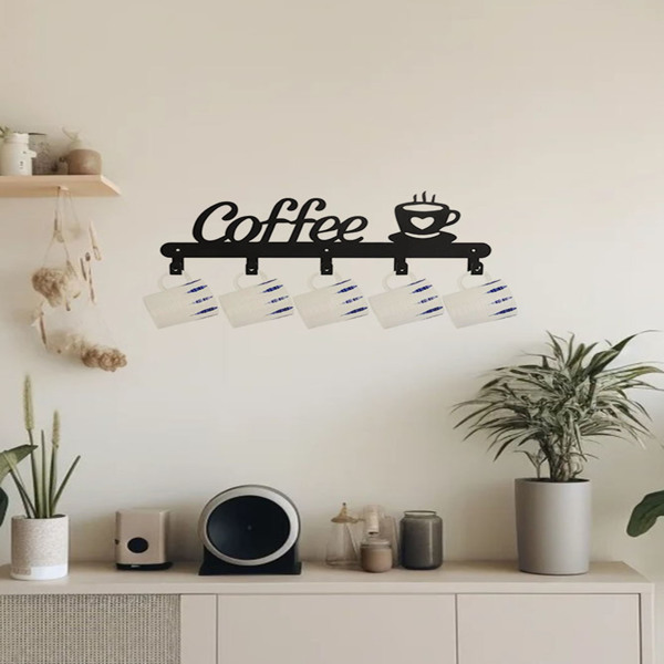 1pc Coffee Mug Holder Wall Mounted, Metal Coffee Mug Rack for Wall, Coffee Cup Rack wall hooks，coat hooks，coat hanger-Tracking numbers are not updated on weekends-7