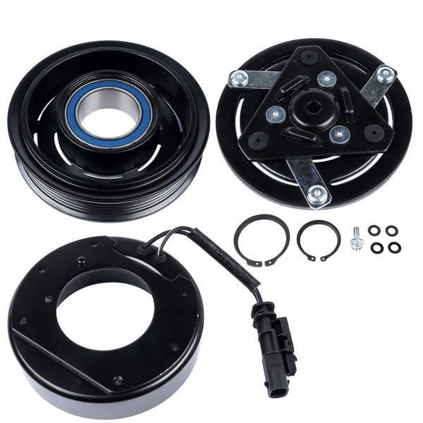 A/C电磁离合器 Temu禁售 A/C Compressor Clutch Kit with 5-Groove Pulley for Chevy Equinox Colorado LT GMC Canyon Base SL SLE 2.5L-7