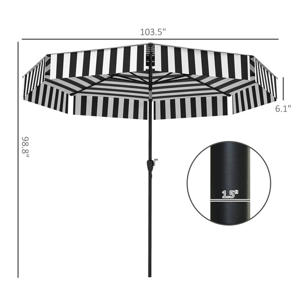 8.6FT黑色露台伞，UPF 30+户外可倾斜门廊市场伞（amazon shipping-发货，WALMART/AMAZON禁止销售）周末不发货-4