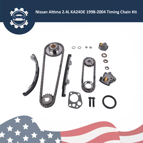 Engine Timing Chain Kit for Nissan Altima Frontier Xterra Sedan 2.4L L4 1998-2004 KA24DE Gas 16 Valve 13024-9E000-5