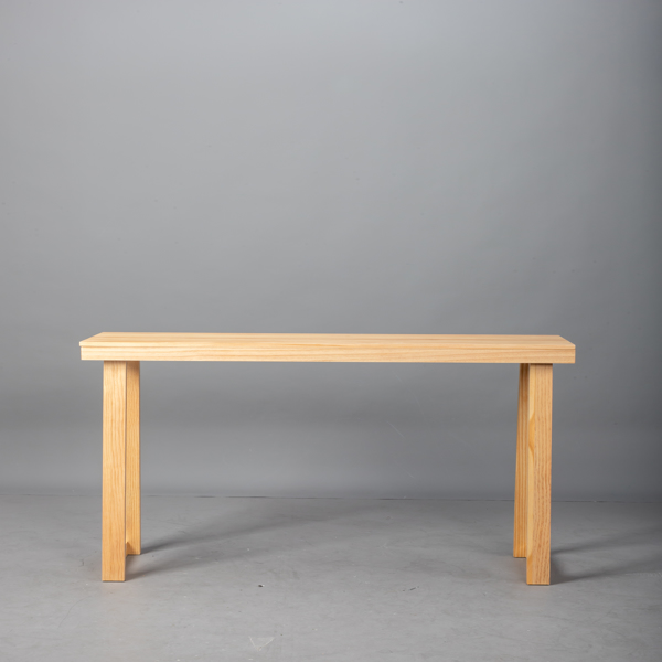 原木色 梯形腿 桌面围边 松木 110*30.5*81cm 玄关桌 门庭置物-3