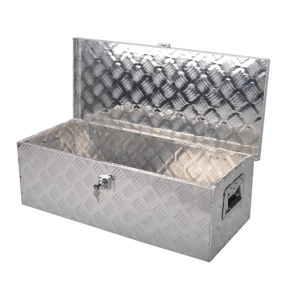30”Silver Aluminum Tool Storage Box for Pickup Truck Bed + Lock MT018012（禁售TEMU&亚马逊）(不支持无理由退货)-2