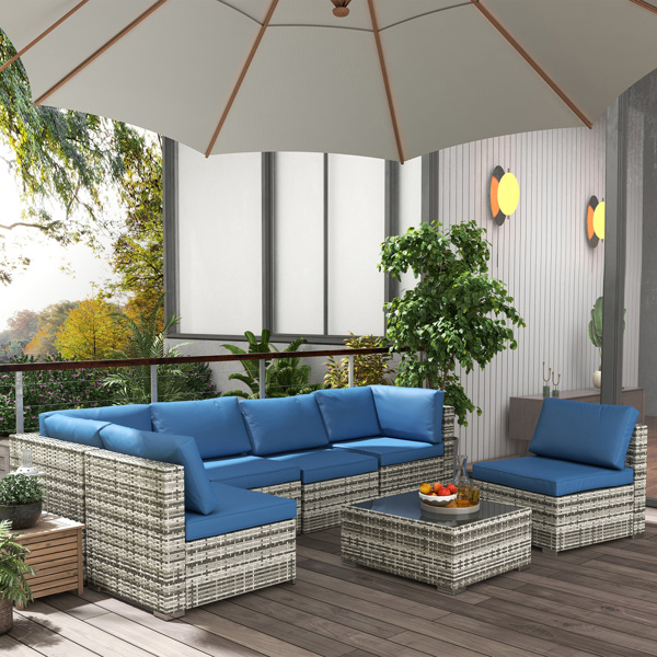 Rattan Three-Seat Sofa-1
