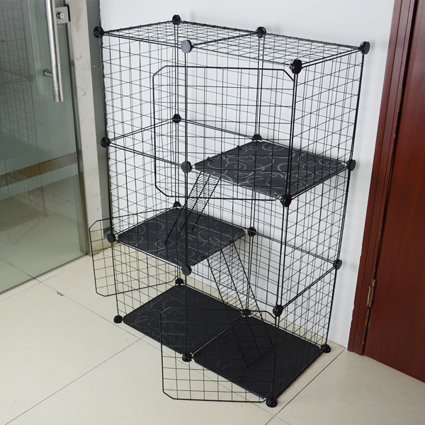 24片可折叠宠物猫铁丝笼-11
