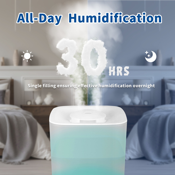 加湿器用于卧室，顶部开盖加水，4L加湿器大房间，超声波冷雾加湿器用于家庭，苗圃和植物，长达30小时，35dB低噪音安静，夜间灯，自动关闭，易于清洁 (亚马逊物流 禁售沃尔玛平台)-7